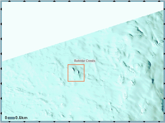 scan of Landsat Imagery showing Rohnke Crests