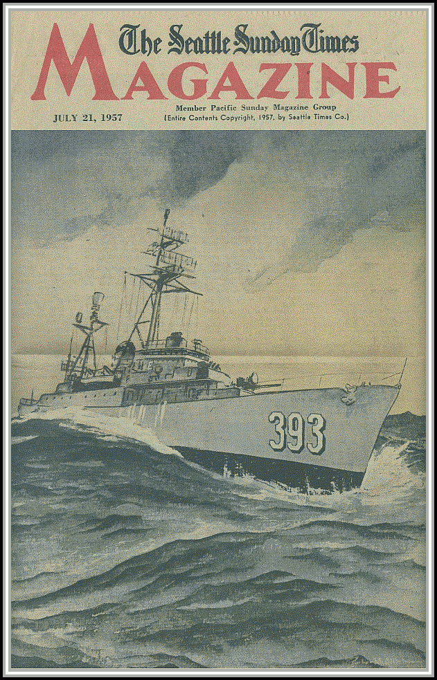 scan of artist Parker McAllister's painting of the USS Haverfield