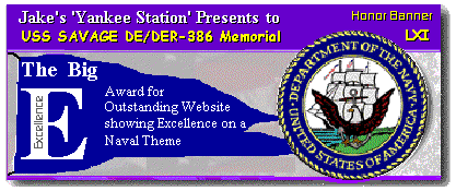 Jake's Yankee Station (The Big E Award for Outstanding Website showing Excellence on a Naval Theme) Honor Banner #61