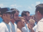 photograph of a beard growing contest (Phil Beckett is second from left)