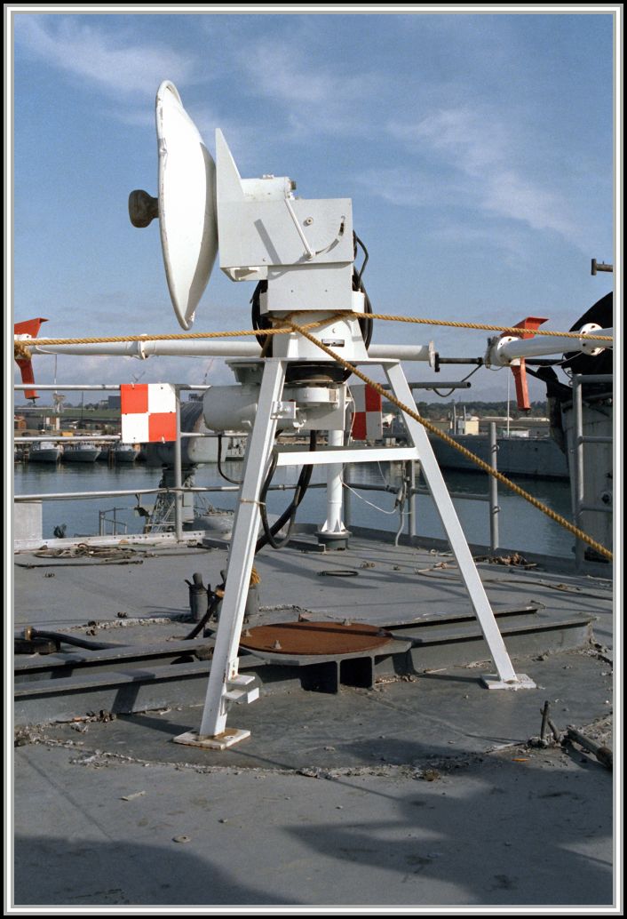 photograph of radar configuration aboard the ex-USS SAVAGE