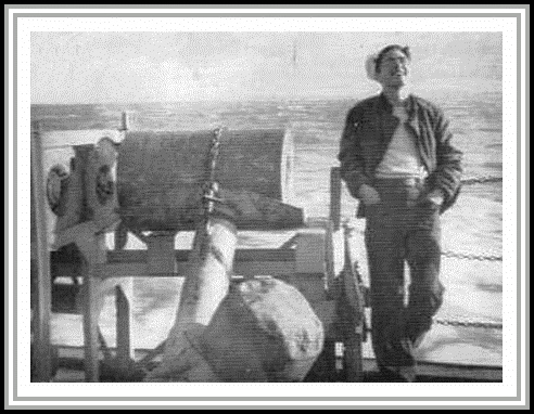 photograph of Dan Farley on deck