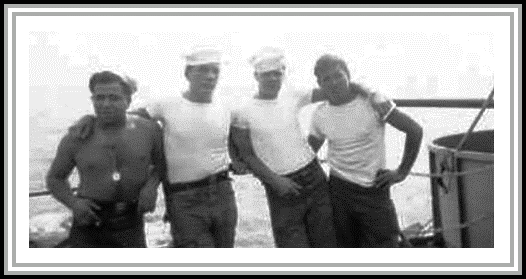 photograph of unknown shipmates - Tom Honner is pictured second from the left
