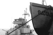 photograph showing underway replenishment