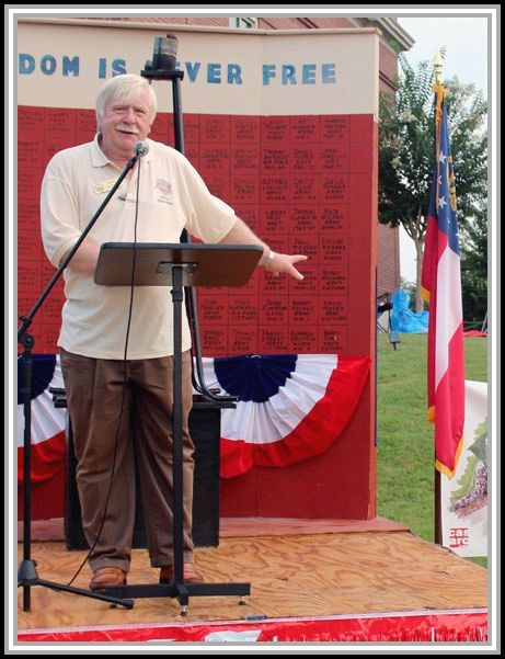 photograph of Tom Witts at groundbreaking ceremony for Veterans Memorial - 31 August, 2013