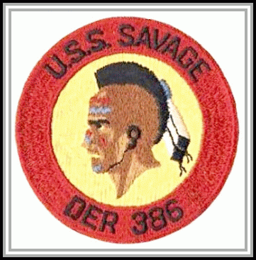 scan of U. S. S. Savage DER 386 patch