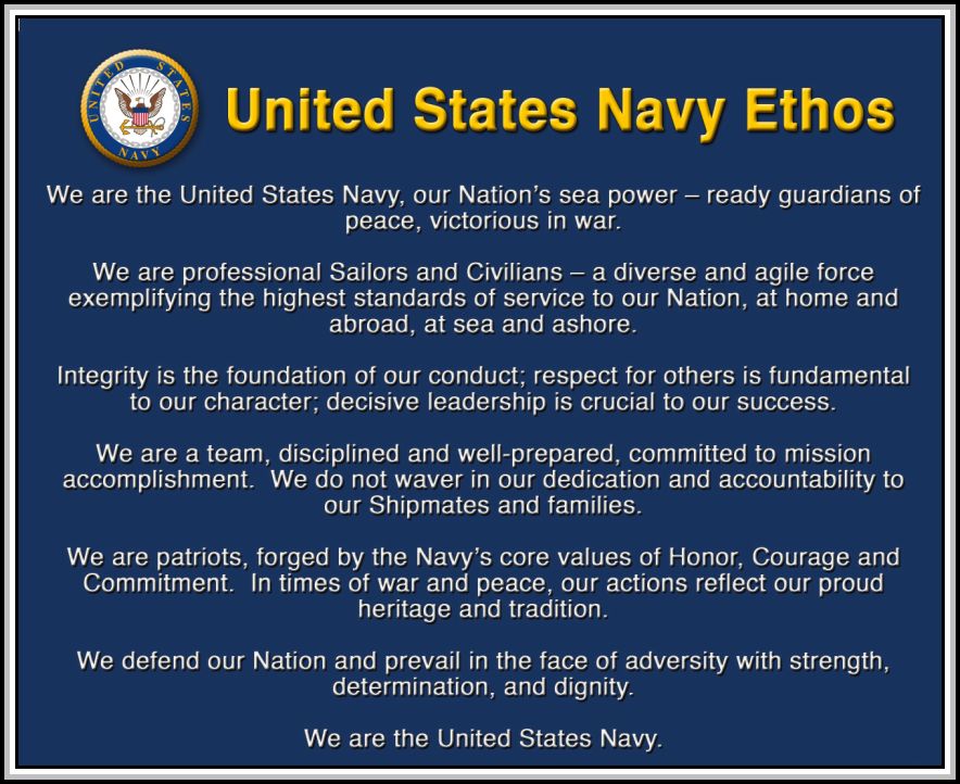 COPY OF U. S. Navy Ethos