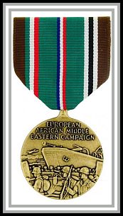 scan of European African Middle Eastern Campaign medal (with one battle star)