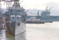photograph of the USS Gurke and the USS Constellation