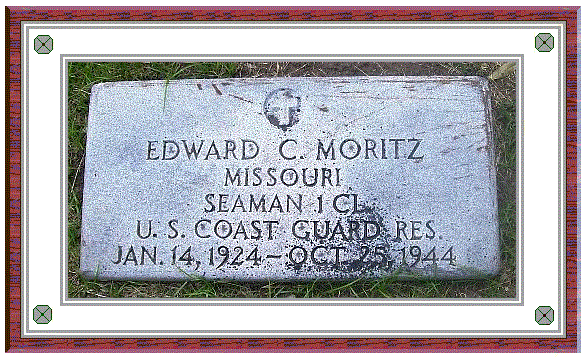 photograph of grave marker of Edward C. Moritz 