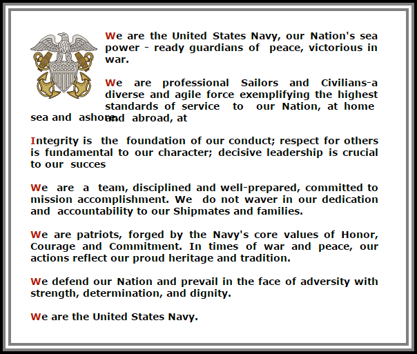 U. S. Navy Ethos