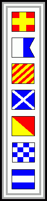 signal flags spell out R A Y M O N  J.