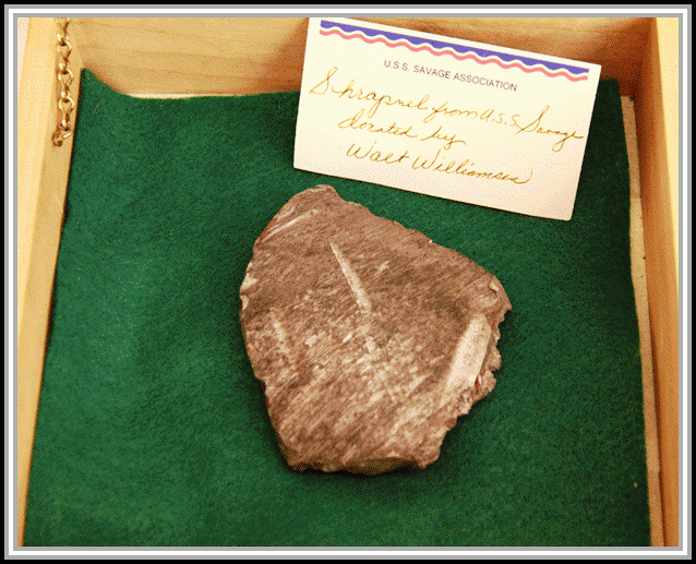 photograph of shrapnel from USS Savage