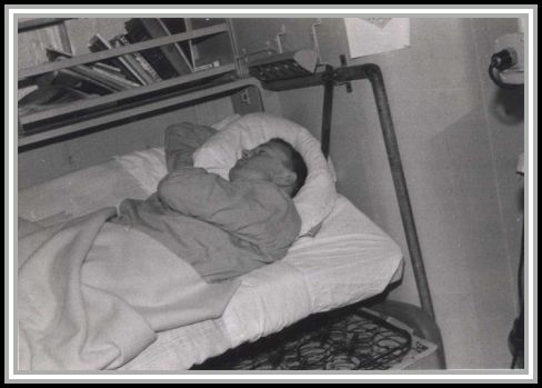 photograph of X. O. in stabilized bunk