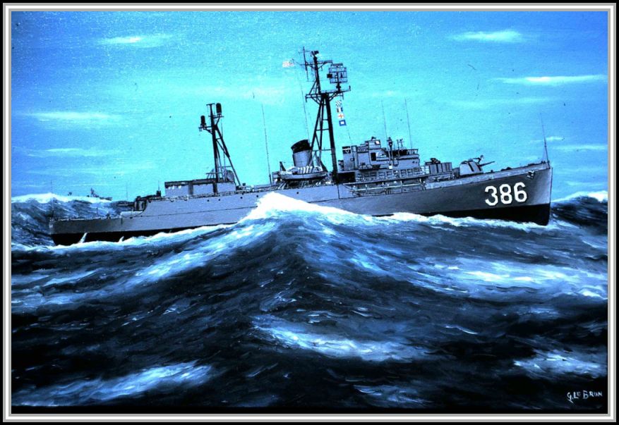 scan of painting of USS Savage